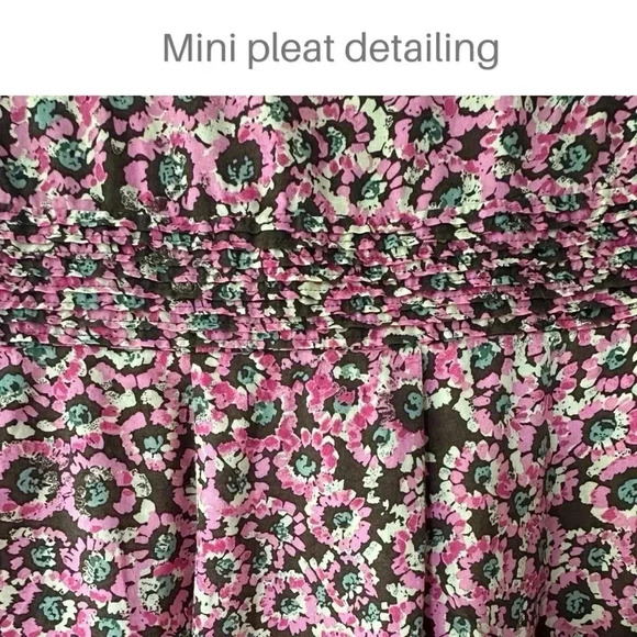 TSESAY | NWOT | SLEEVELESS COTTON PINK FLORAL PLEATED TOP POCKETS | SIZE: 8 - Picture 5 of 14
